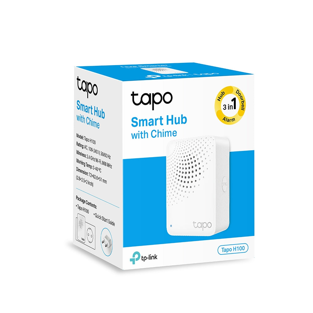 TP-Link Tapo H100 Smart Hub with Chime, Smart Alarm and Doorbell | Connects Up to 64 Devices TP-Link Tapo H100 Smart Hub with Chime, Smart Alarm and Doorbell | Connects Up to 64 Devices